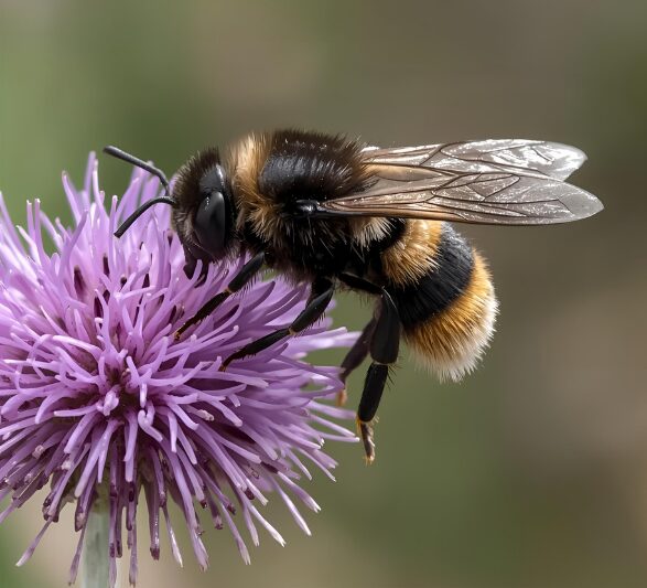 Bee on purple flower